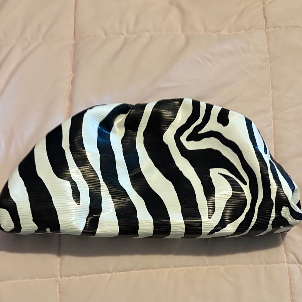 Amazon Black and White Zebra Print Clutch